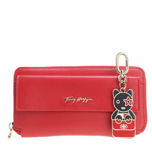 TOMMY HILFIGER Iconic Tommy Large Zip Around Wallet with Keyfob L Primary Red