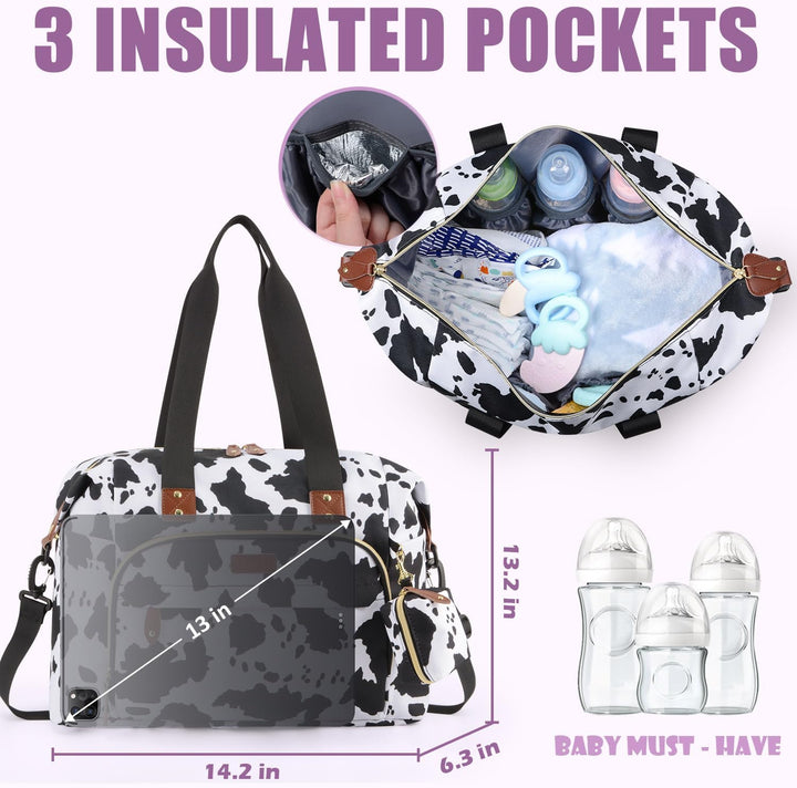 Tuwubi Wickeltasche Rucksack mit Schnullertasche, grosse Reise-Wickeltasche für Mama und Papa, multi