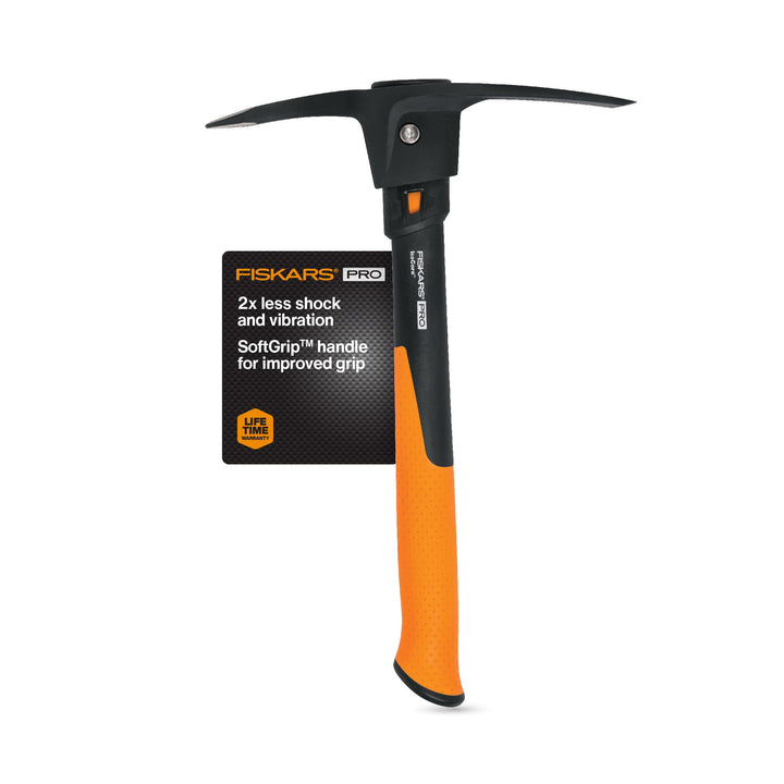 Fiskars 751220-1001 Pro IsoCore Hacke/Spitzhacke, 0,7 kg, Orange/Schwarz 1.5 lb, 1.5 lb