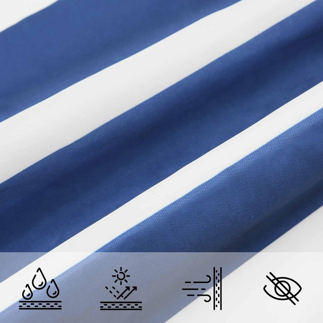 vidaXL Sonnensegel Blau und Weiss 2 x 2 m 100% Polyester Oxford, Balkon-Überdachung, stylische Outdo