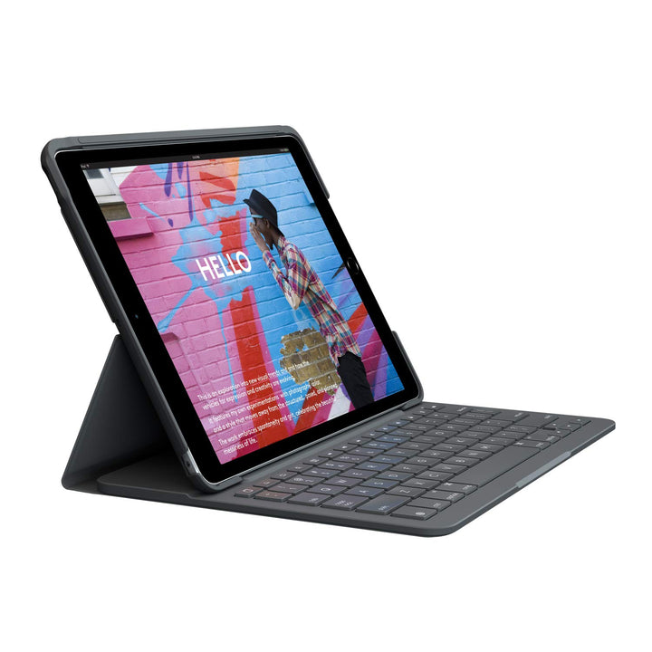 Logitech Slim Folio für iPad (7., 8. und 9. Generation) Tastatur-Case mit integrierter kabelloser Ta