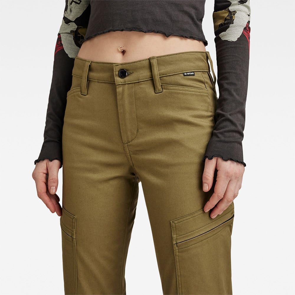 G-STAR Damen Slim Cargo Pants 24W / 30L Grün (Dark Olive D23572-c072-c744), 24W / 30L Grün (Dar