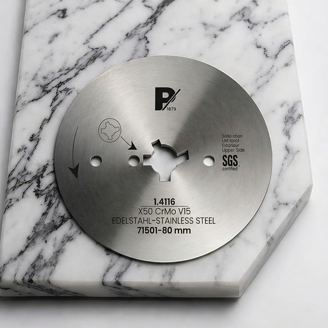 Pirge Kreismesser Universal 80 mm - Schärfstes Dönermesser aus Edelstahl in Premium Qualität (Glatt