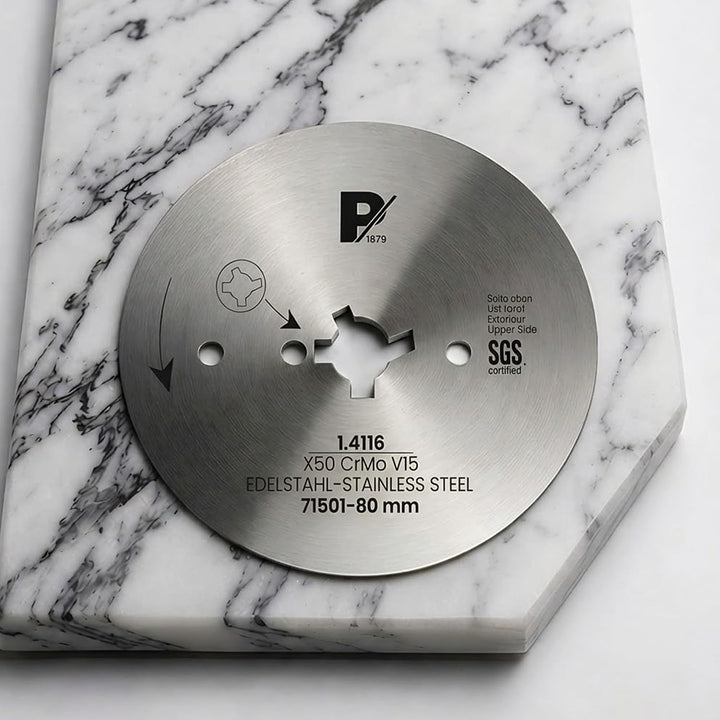 Pirge Kreismesser Universal 80 mm - Schärfstes Dönermesser aus Edelstahl in Premium Qualität (Glatt