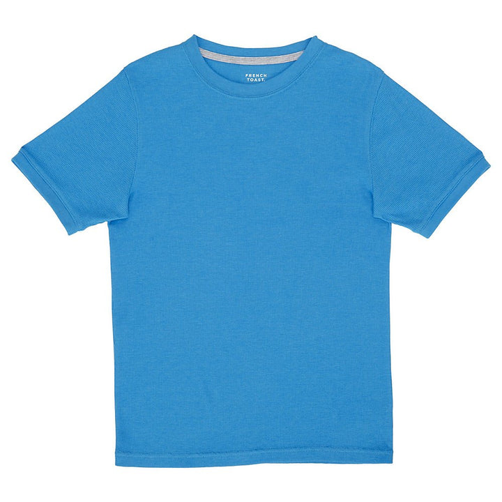 French Toast Boys' Little 2x2 Rib Tee, Methyl Blue Heather, 5