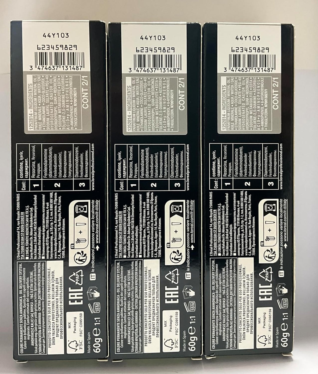 Loreal Inoa 6 3x60 ml Schwarz 60 ml (3er Pack), Schwarz 60 ml (3er Pack)