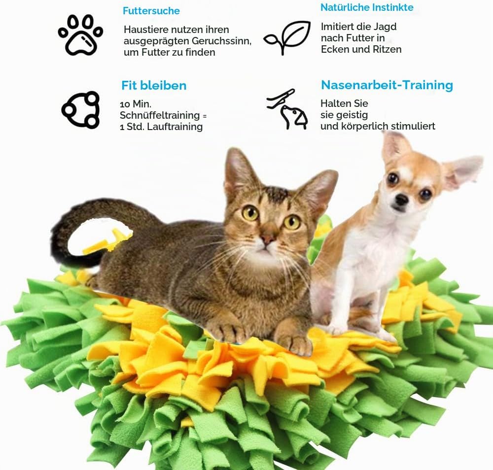 IEUUMLER Schnüffelteppich Hund Riechen Trainieren Schnüffeldecke Futtermatte Trainingsmatte für Haus