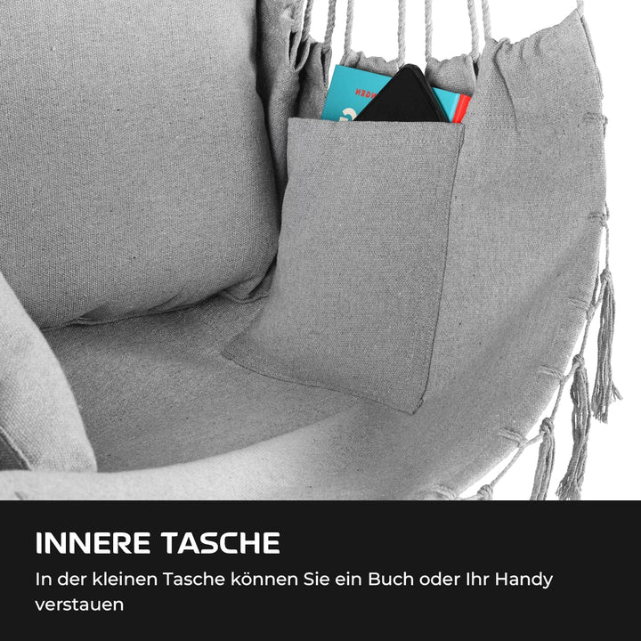 Hängesessel 100x130x75cm – bis 150 kg - Outdoor Sessel mit Kissen - Sitzsack zum Hängen Schaukel Für