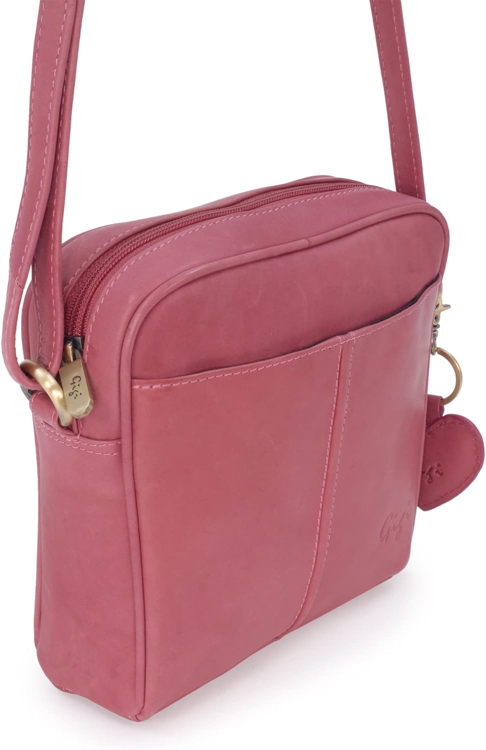 Gigi - Leder - Damenhandtasche/Umhängetasche Klein - OTHELLO 22-29" Magenta, Magenta