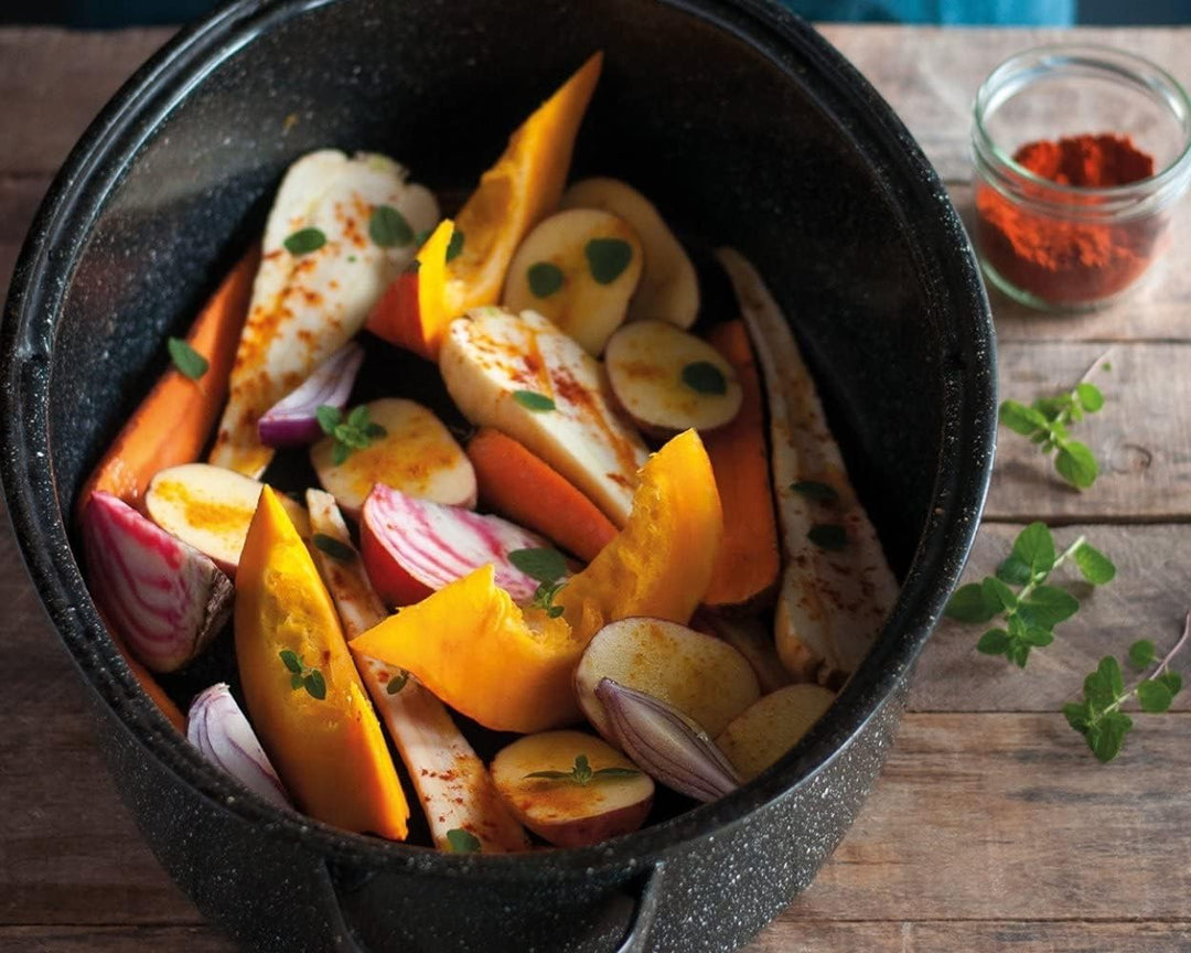 GRANITEWARE - Bräter Roaster aus emailliertem Stahl + Rezeptbuch - Gross