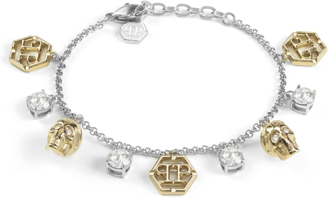 Philipp Plein Damen-Armband 3D Skull Zweifarbig PJ3AA11BU