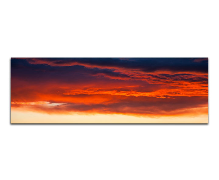 Paul Sinus Art Panoramabild auf Leinwand und Keilrahmen 150x50cm Himmel Wolken Abendrot