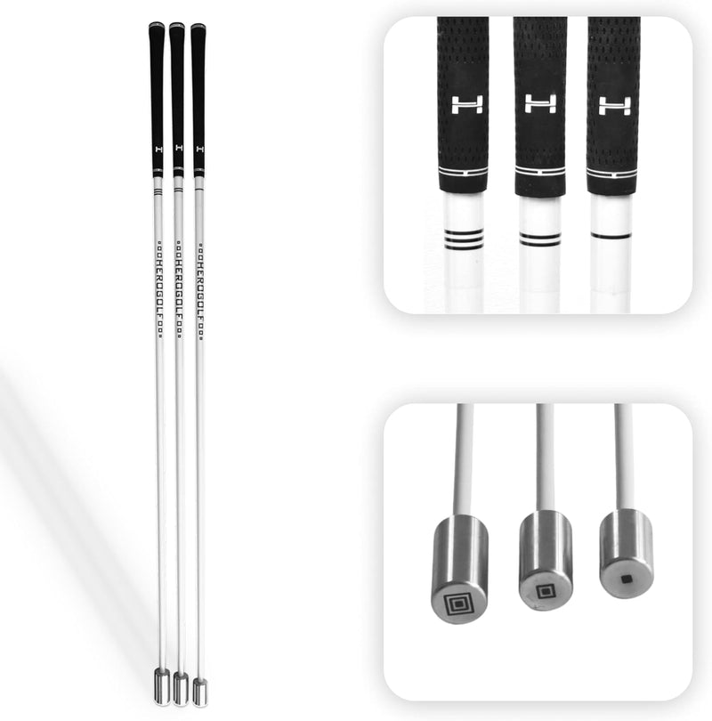 HEROGOLF Speed-Sticks - Der Golf Schwungtrainer für mehr Geschwindigkeit, längere Schläge und EIN be