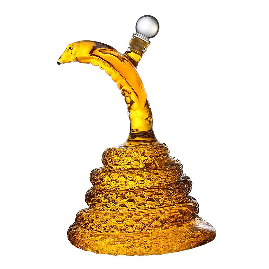 Snake Wine Decanter, King Cobra Snakes Liquor Decanters, 1000ml Whiskey Wine Aerator, Coiled Snake R