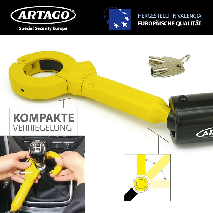ARTAGO 862A/B Wegfahrsperre für Handbremse und Schalthebel, Diebstahlsicherung Auto