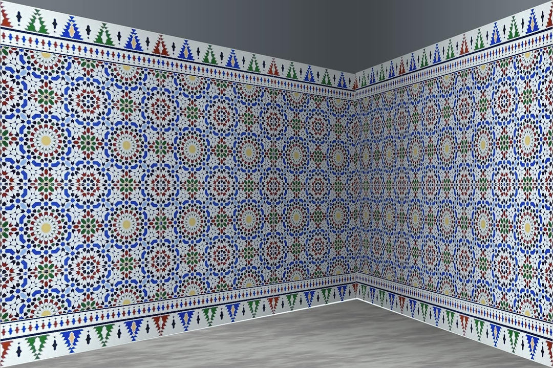 maurische Wandfliesen im Design Tetouan (Bordürenfliese), Bordürenfliese