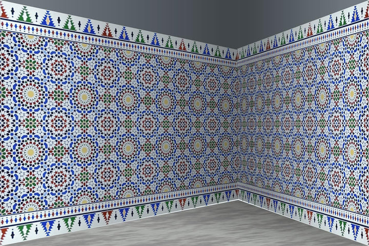 maurische Wandfliesen im Design Tetouan (Bordürenfliese), Bordürenfliese