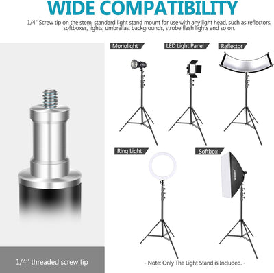 Neewer Heavy Duty Light Stand, Aluminiumlegierung 4m einstellbare Fotografie Stativ mit eingebautem