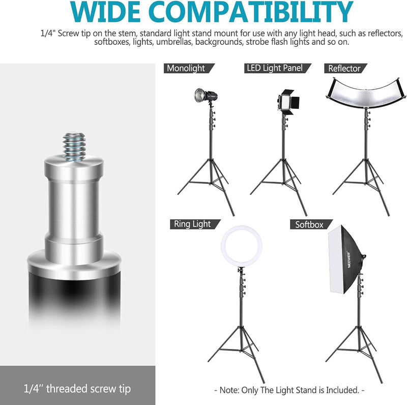 Neewer Heavy Duty Light Stand, Aluminiumlegierung 4m einstellbare Fotografie Stativ mit eingebautem