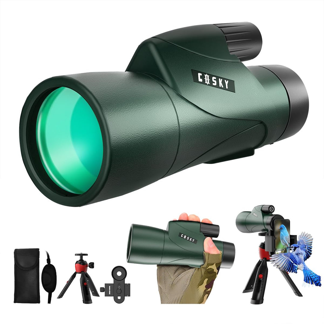 Gosky Monokulares Teleskop, Piper 12 x 55 Hochauflösendes Monokular für Erwachsene mit BAK4-Prisma u