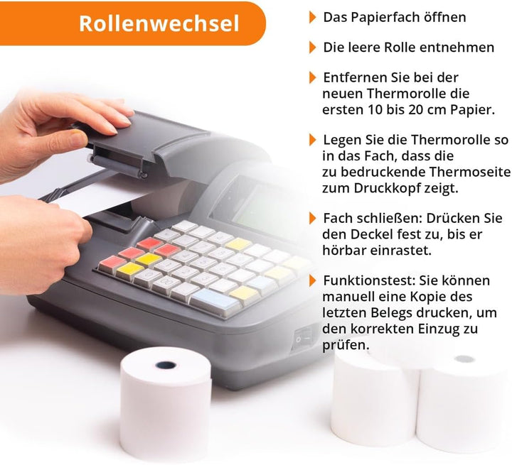50 Stk. Thermorollen | 57x40x12 mm Ø58mm | Länge: 40 m | BPA frei | für EC Cash Geräte | Thermopapie