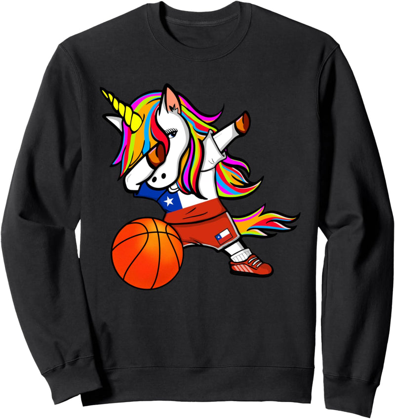 Dabbing Unicorn Chile Basketball Fans Trikot Chilean Sports Sweatshirt