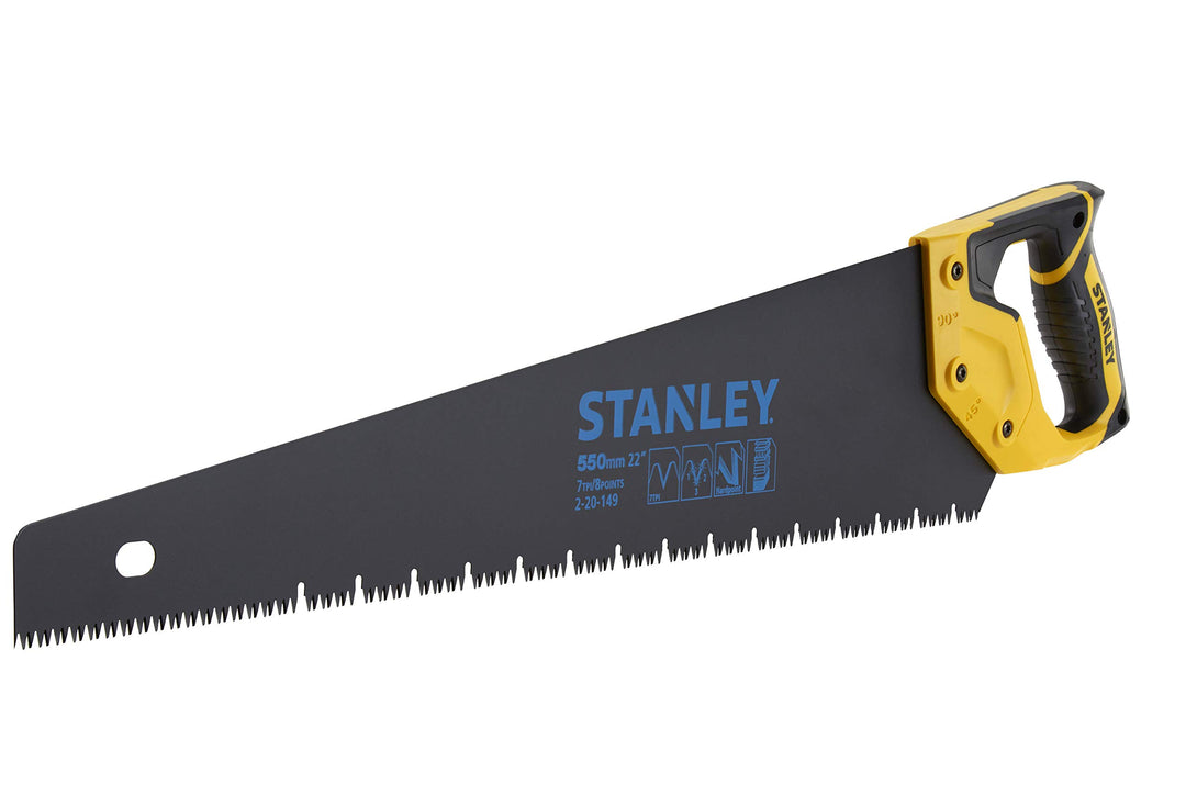 Stanley JetCut Gipskartonsäge Appliflon (550 mm Klingenlänge, 45°/90°Anschlag, Hardpoint-Verzahnung,