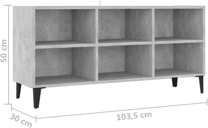 vidaXL TV Schrank mit Metallbeinen 6 Fächern Lowboard TV Möbel Tisch Board Sideboard Fernsehtisch Fe