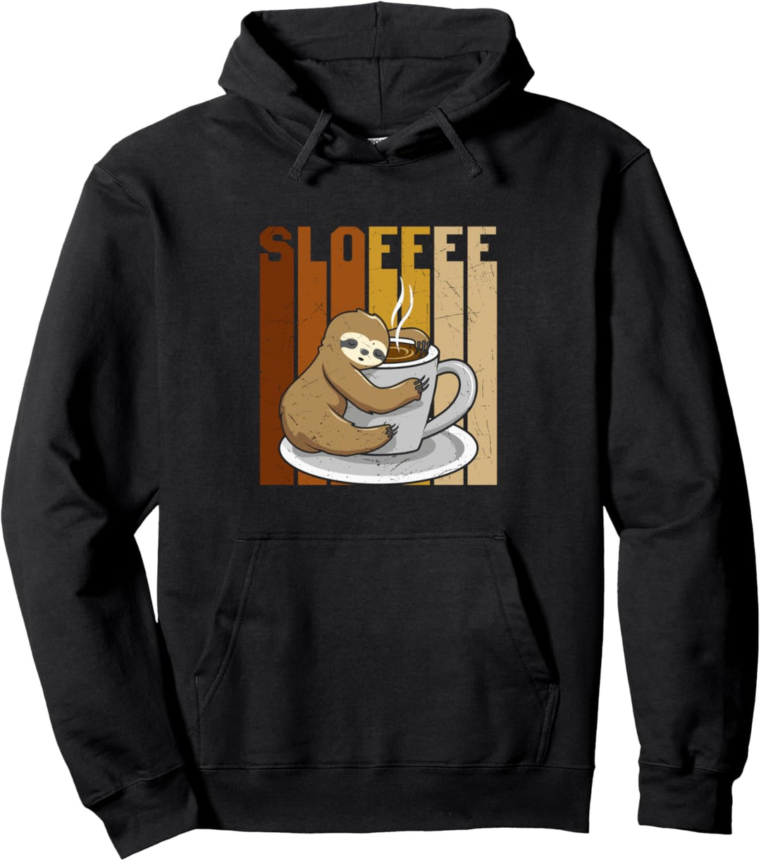 SLOFFEE | Lustiger Faultier Kaffee | Lazy Sloth Hugging Kaffeetasse Pullover Hoodie