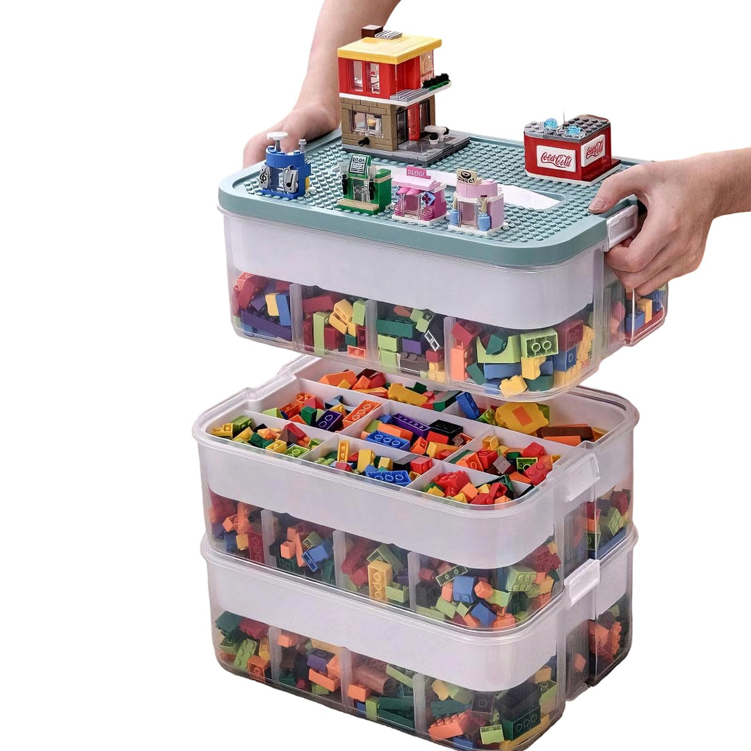 Aufbewahrungs-Organizer für Lego, stapelbar, Spielzeugbehälter, Box, mehrere Fächer, Bausteine, Sort
