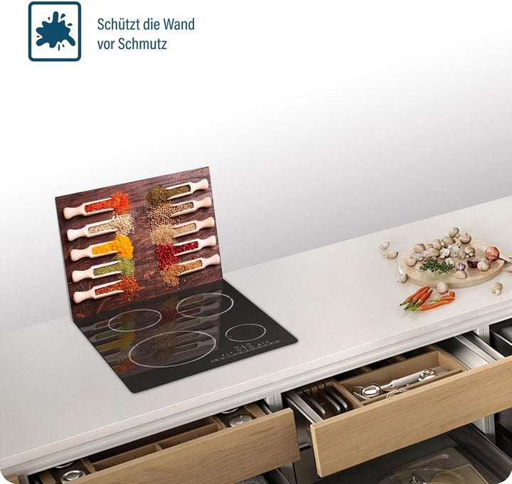 Herdabdeckplatte – Gehärtetes Glas Schneidebrett & Ceranfeld Abdeckplatte 1 Teilig 40x30 – Hygienisc