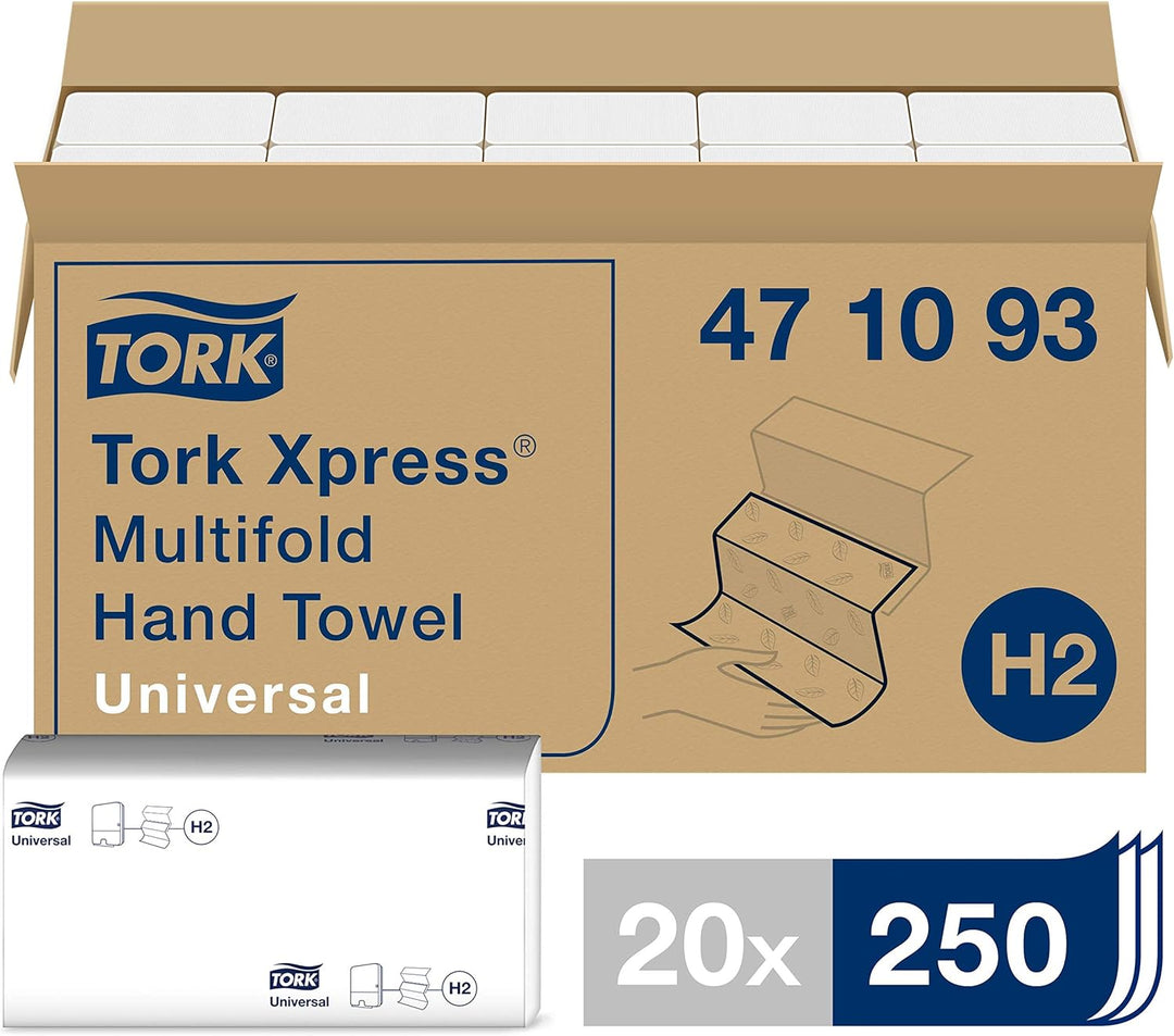 Tork Xpress Multifold Papierhandtücher 471093 - H2 Universal Falthandtücher für Handtuchspender - me