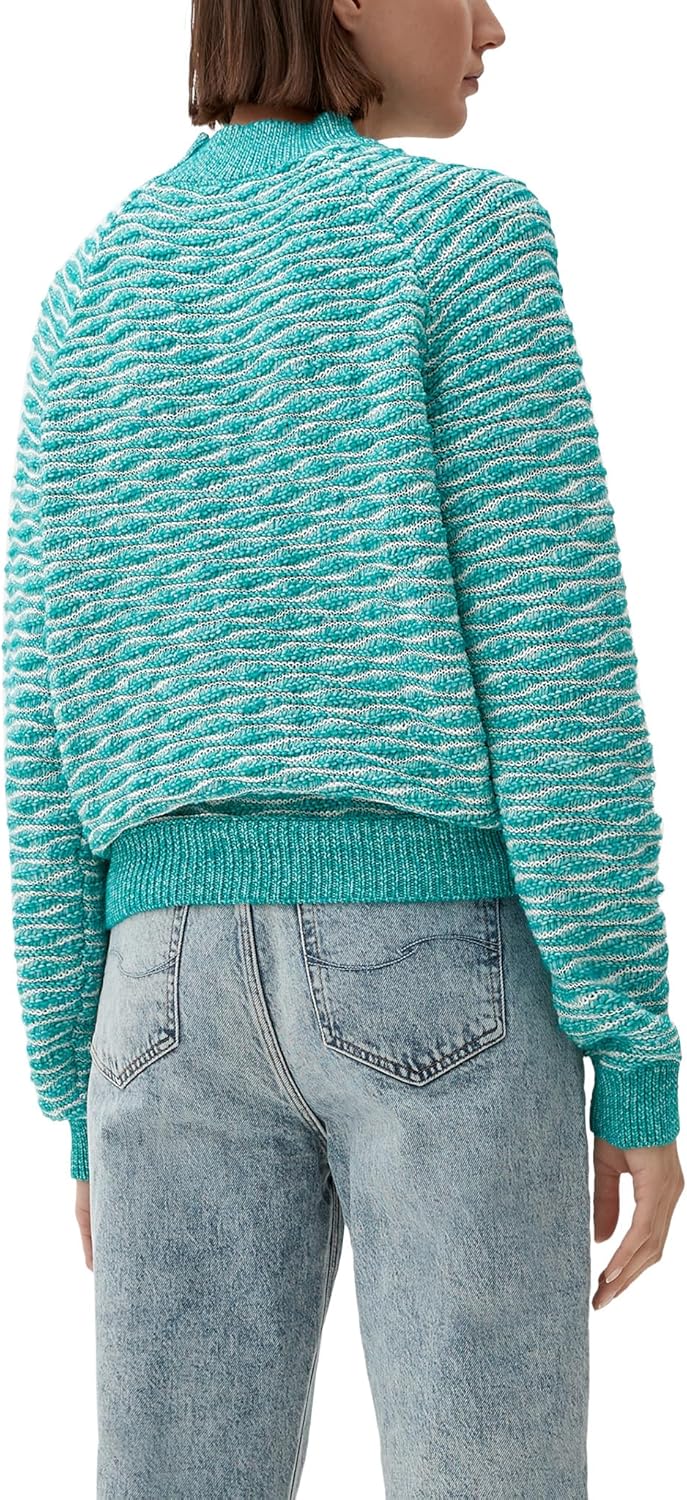 QS Damen Sweater XXL Blue Green, XXL Blue Green