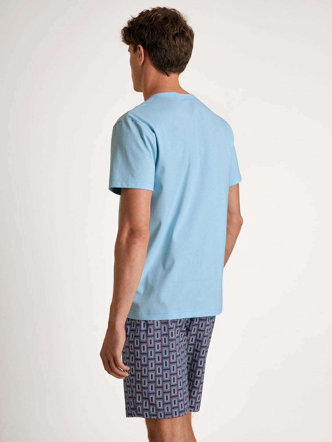 CALIDA Relax Imprint Kurz-Pyjama Herren, aus 100% Baumwolle, pflegeleicht, elastisch und formstabil,