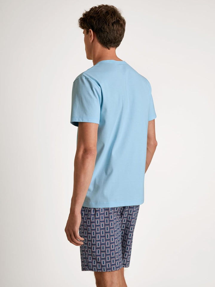 CALIDA Relax Imprint Kurz-Pyjama Herren, aus 100% Baumwolle, pflegeleicht, elastisch und formstabil,