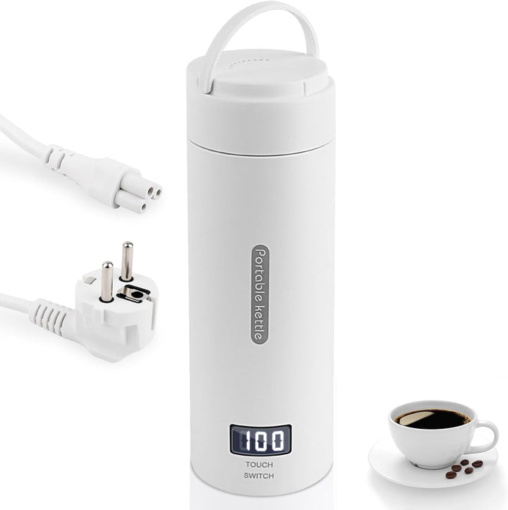 NVIYAM Reise Wasserkocher Klein, 380ml Elektrisch Wasserkocher,Mini Wasserkocher mit Temperatureinst