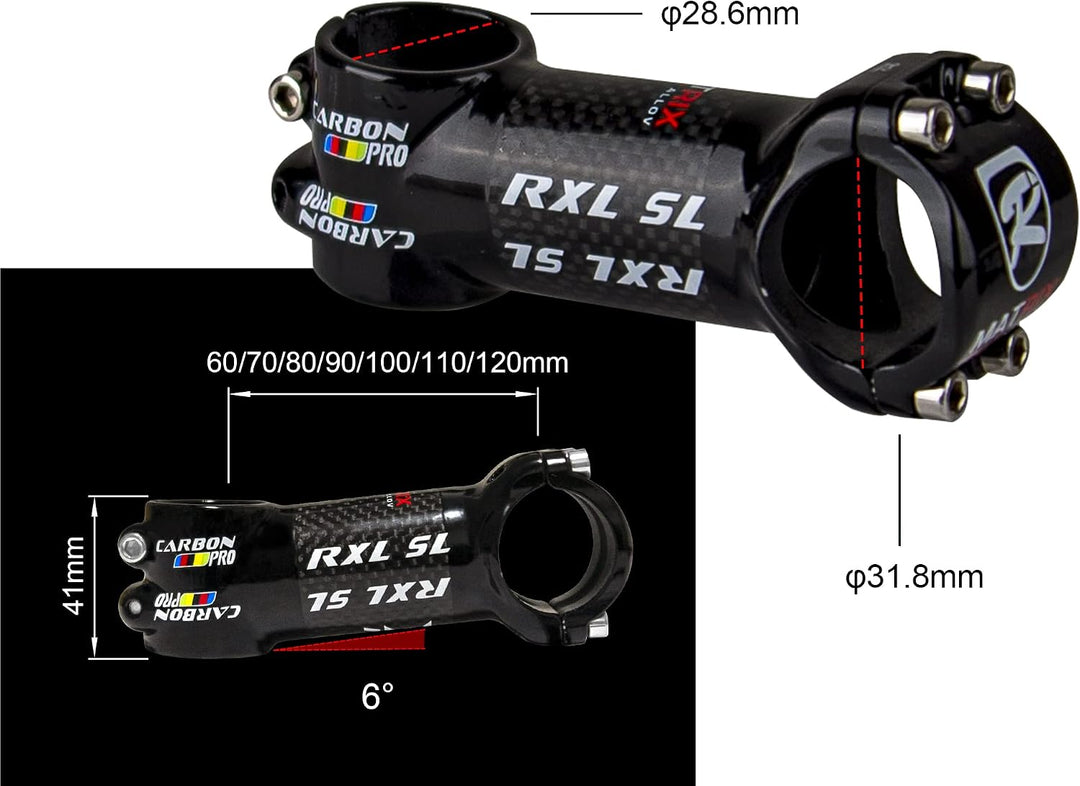 RXL SL Fahrrad lenker Vorbau, MTB Vorbau 31,8mm, Rennrad Vorbau 6 Grad Vorbauten 60/70/80/90/100/110