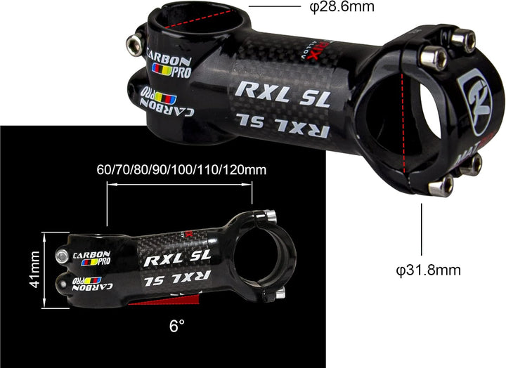 RXL SL Fahrrad lenker Vorbau, MTB Vorbau 31,8mm, Rennrad Vorbau 6 Grad Vorbauten 60/70/80/90/100/110