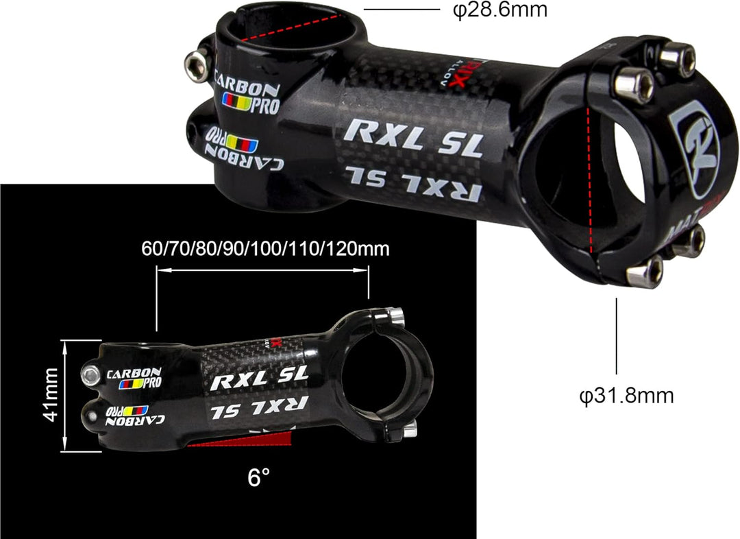 RXL SL Fahrrad lenker Vorbau, MTB Vorbau 31,8mm, Rennrad Vorbau 6 Grad Vorbauten 60/70/80/90/100/110