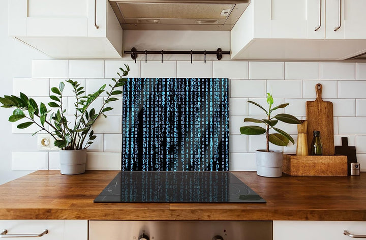 Matrix Herdabdeckplatte & Spritzschutz aus Echtglas | Für Herd-Kochfelder | 60x52 cm