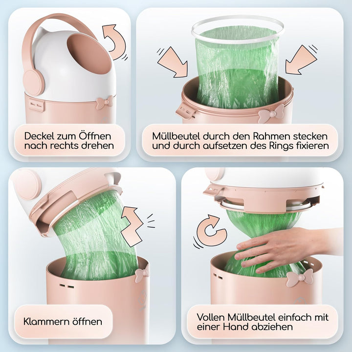 Levias® Windeleimer Baby Mülleimer Geruchsdicht | Windelmülleimer Geruchsdichter Wickeleimer ohne te