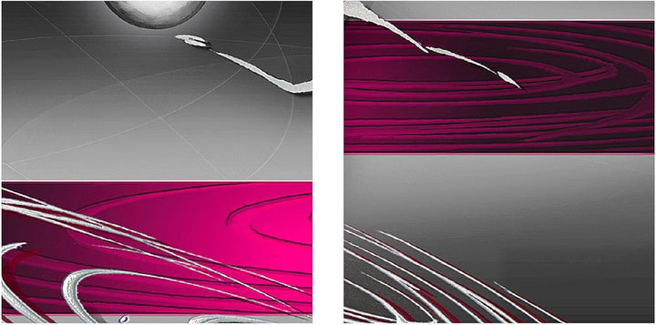 Runa Art Bild Modern Abstrakt Figuren - Made in Germany - Wandbilder Liebespaar Pink Grau 4 Teilig 3