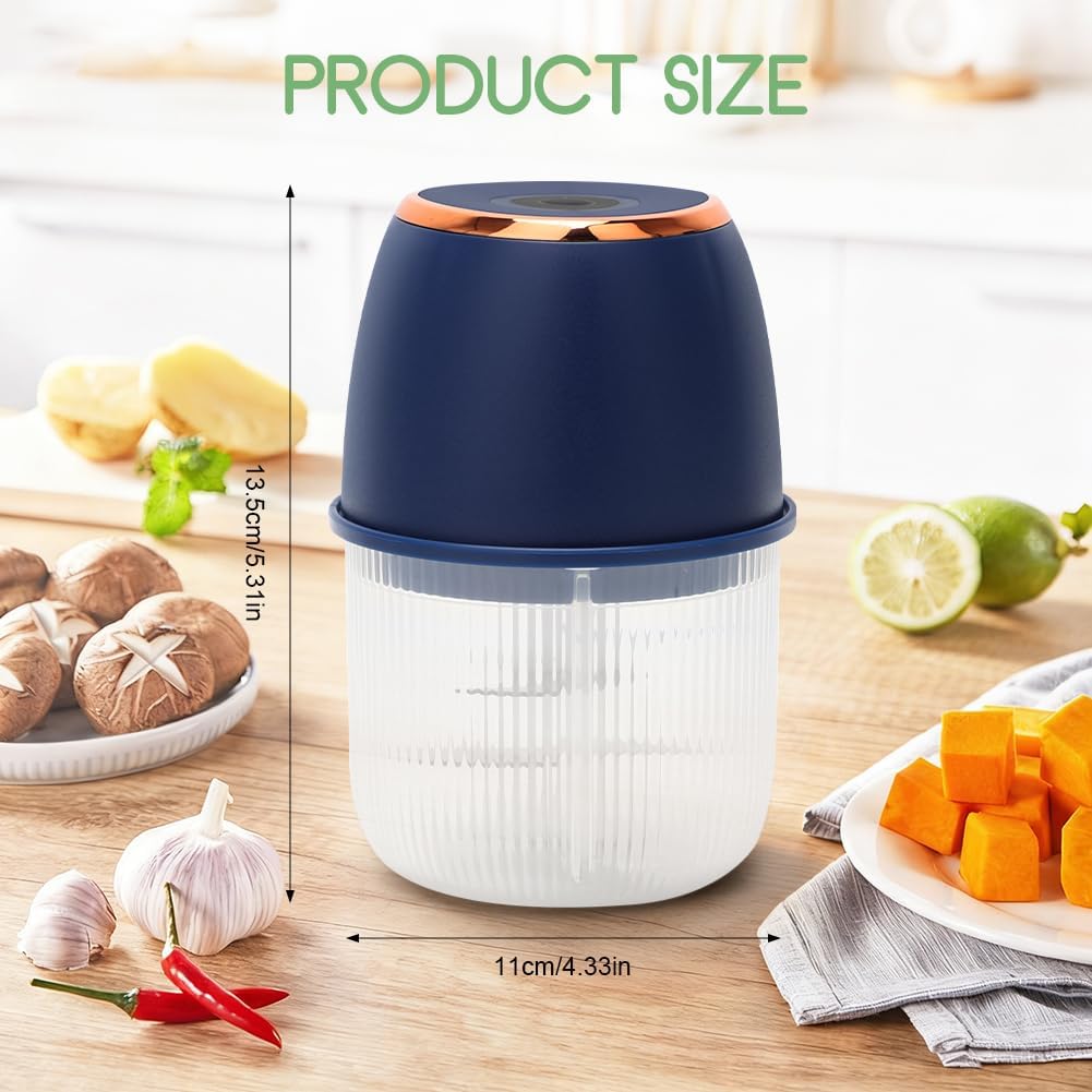 Mini Zerkleinerer Elektrisch, 350 ml Elektrisch Gemüsezerkleinerer Zwiebelschneider, Klein Zwiebel Z