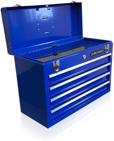 ORIGINAL US PRO TOOLS TOOL BOX TOOL CABINET 4 DRAWER HAND HELD TOOL CHEST PORTABLE BLUE by us pro to