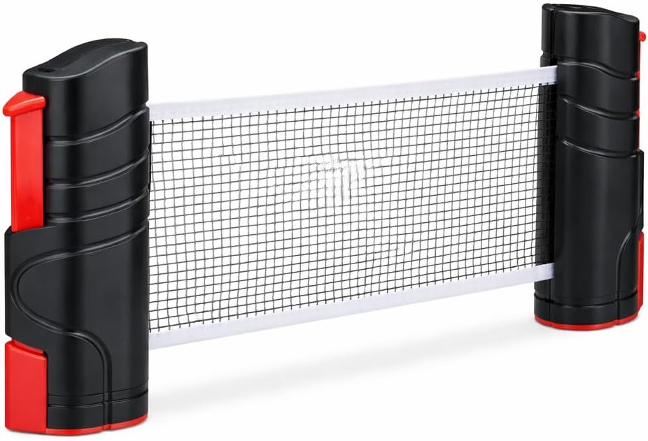 Ausziehbares Tischtennisnetz mit Hülle - verstellbar bis 1,7 Meter, Universal-Clips 0,5 bis 5,5 cm