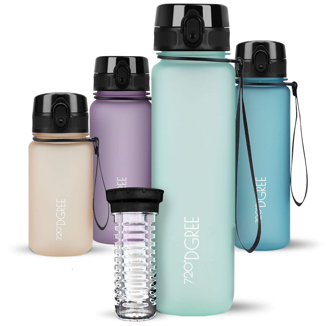 720°DGREE Trinkflasche “uberBottle“ 350ml, 500ml, 650ml, 1l, 1,5 Liter softTouch +Früchtebehälter -
