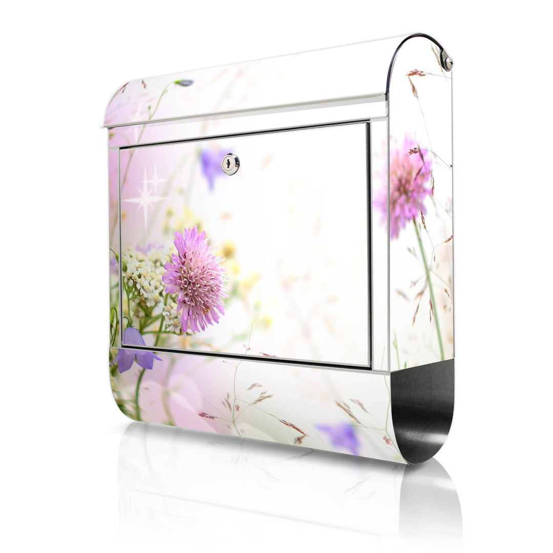 banjado Briefkasten Edelstahl 38x43x12cm & 2 Schlüssel - rostfreier Edelstahl Briefkasten mit Zeitun