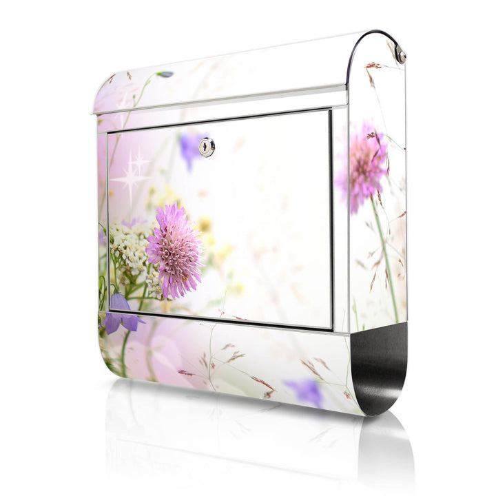 banjado Briefkasten Edelstahl 38x43x12cm & 2 Schlüssel - rostfreier Edelstahl Briefkasten mit Zeitun