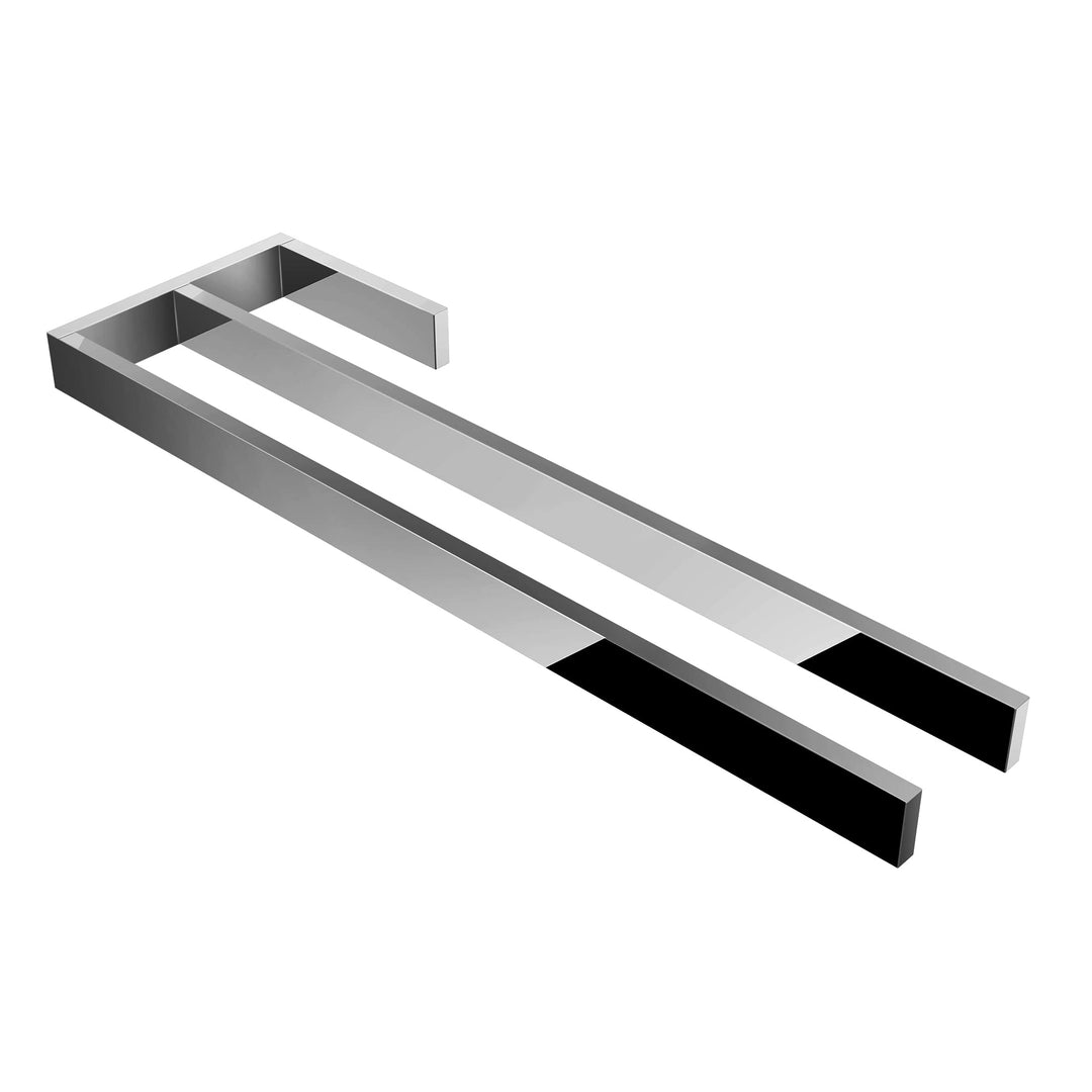 kalb | Handtuchhalter Jörn mit Zwei Stangen für Waschtisch, Chrom, Aluminium, Länge: 400mm, Höhe: 25