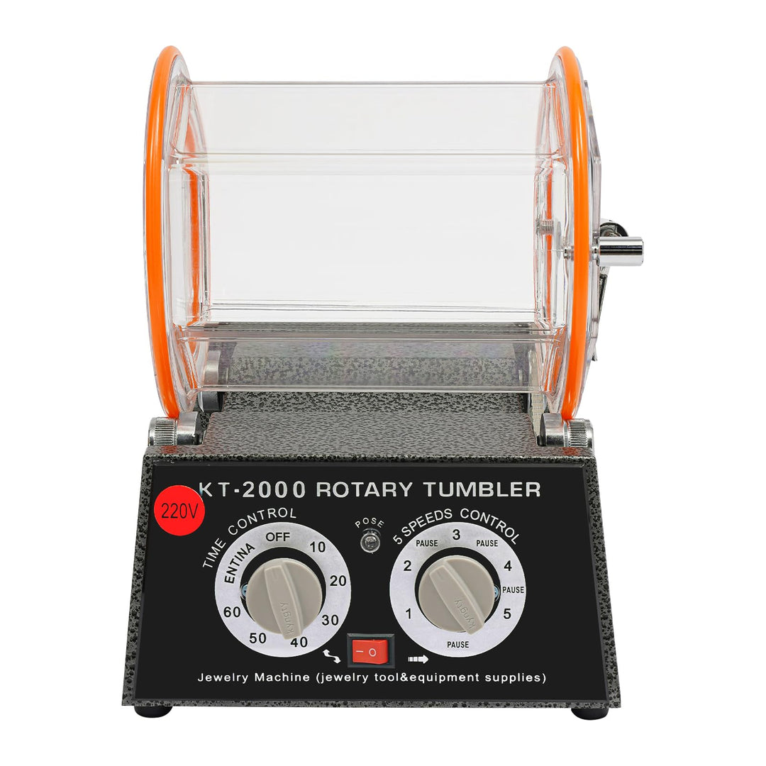 Poliermaschine, 5KG Trowalisiermaschine mit 4 Geschwindigkeitssteuerung und Timer, Rotary Tumbler Po